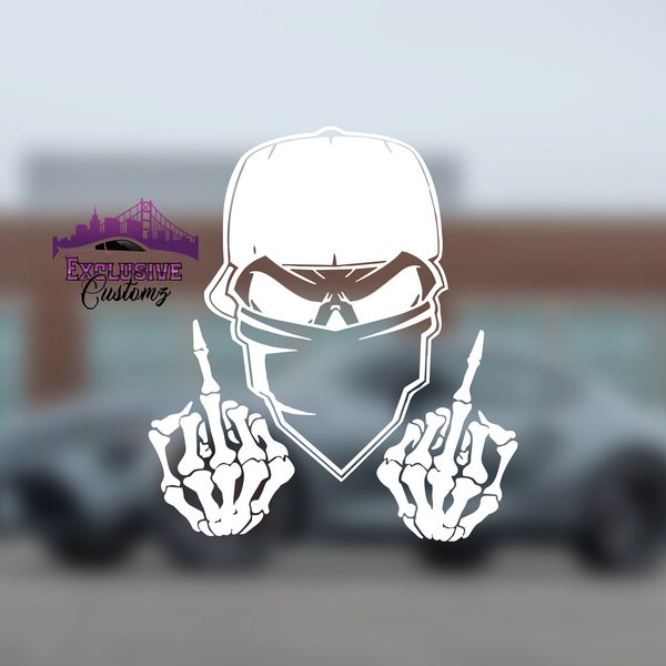 Ski Mask Middle Fingers Decal