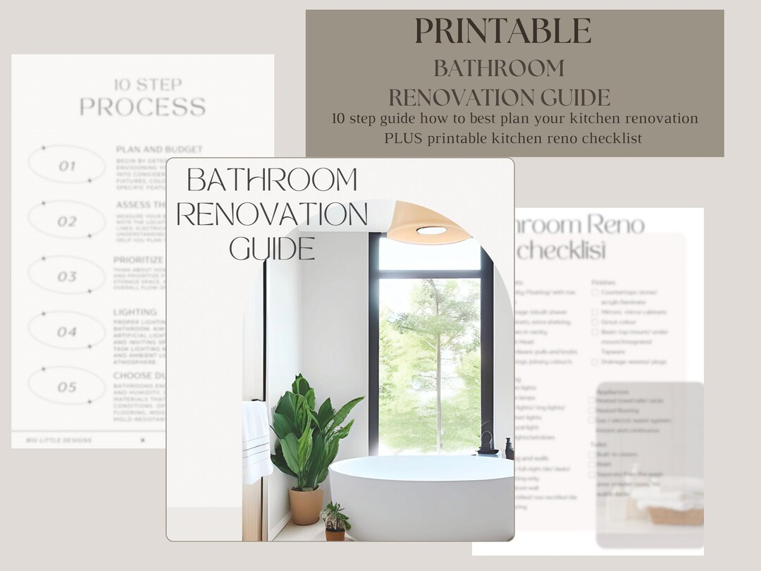 Bathroom Renovation Guide PLUS Checklist Printable Etsy