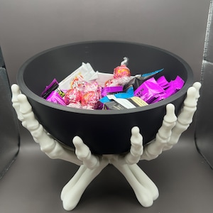 Spooky Skeleton Candy Bowl with Removable Tray - Halloween Decor - 3D Printed in PLA