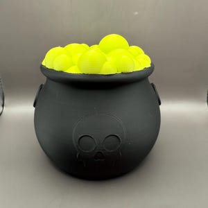 Halloween Cauldron Decorative Storage - Custom 2‑Tone, Removable Top , Spooky Halloween Decor