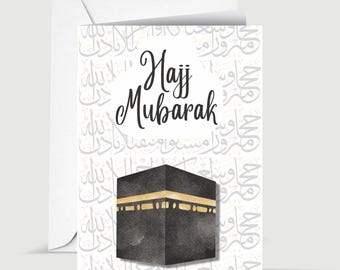 Hajj Mubarak Islamic Greeting Card for Pilgrimage Completion