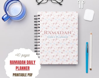 Planificador de Ramadán 2026 imprimible digitalmente sin fecha, planificador de Ramadán musulmán, planificador islámico diario, rastreador del Corán, rastreador de oraciones, planificador de comidas diario.