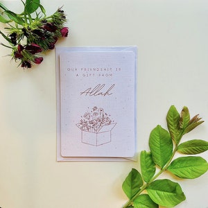 Carte de voeux islamique pour ami(e) Carte de voeux d'amitié Meilleur ami musulman | Cadeau Bestie d'Allah Carte de voeux islamique halal pas chère