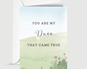 You Are My Duaa That Came True Aquarel algemene islamitische duaa-wenskaart voor geliefde