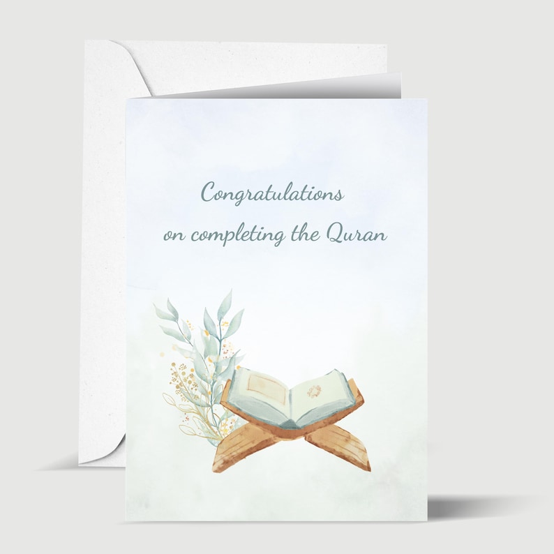 Congratulations on Completing the Quran Islamic Greeting Card for Quran ...