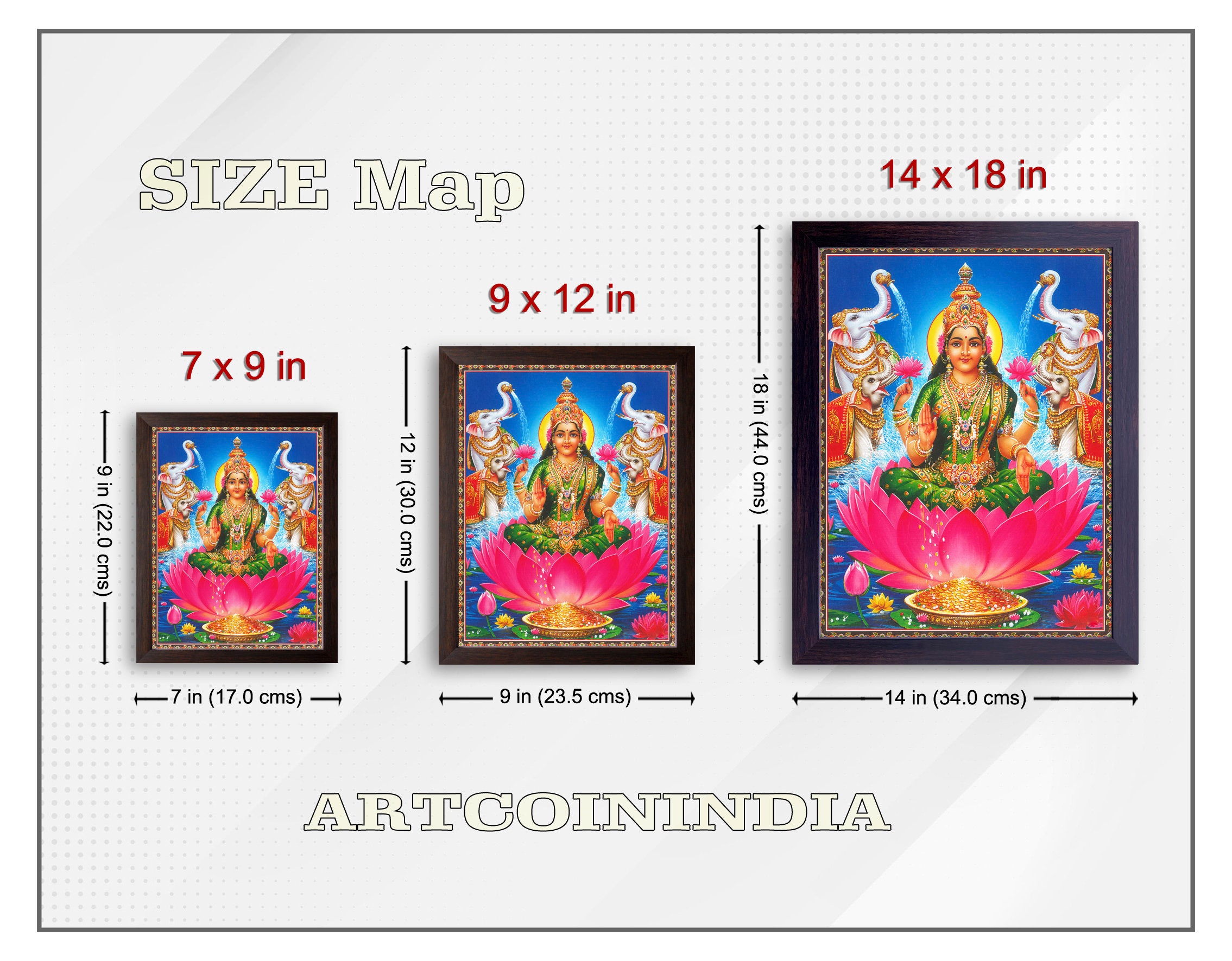 Goddess of Wealth Maa Laxmi, Prosperity Painting With Frame for