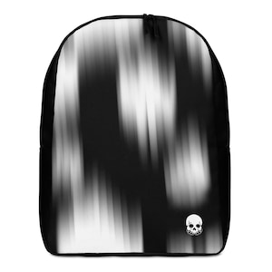 Sac à dos unique en noir et blanc avec fantômes flous, sac artistique de tous les jours, design accrocheur, sac à dos pour l'école, le travail ou la salle de sport