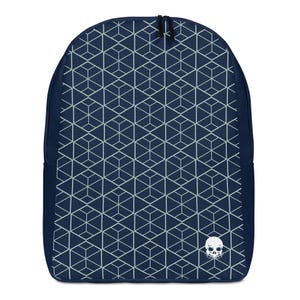 Sac à dos bleu marine avec lignes géométriques modernes - Sac parfait pour l'école, l'université, la salle de sport, le travail, les voyages et un usage quotidien, sac à dos cool et moderne