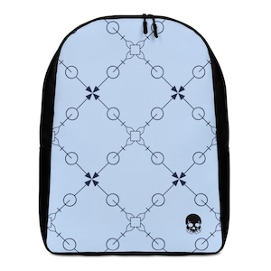 Sac à dos bleu et noir avec motif de lignes et de cercles, sac à dos pour un usage quotidien, sac à dos esthétique moderne pour l'école, la salle de sport ou les voyages