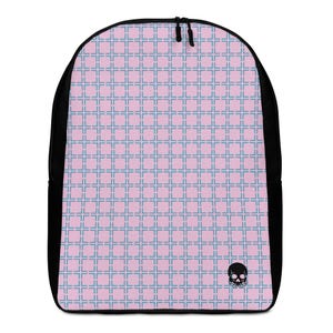 Violet Grid Backpack: Modern Patterned Rucksack, Back To School