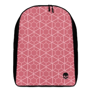 Sac à dos rose à motif géométrique, sac à dos pour fille, sac élégant, sac à dos mignon, sac à dos à usage quotidien, sac à dos rose pour l'école