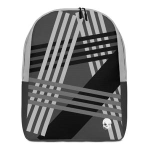 Sac à dos à motif gris et noir, sac à dos géométrique, sac à dos élégant et moderne pour tous les jours, parfait pour l'université, le travail, l'école et la salle de sport