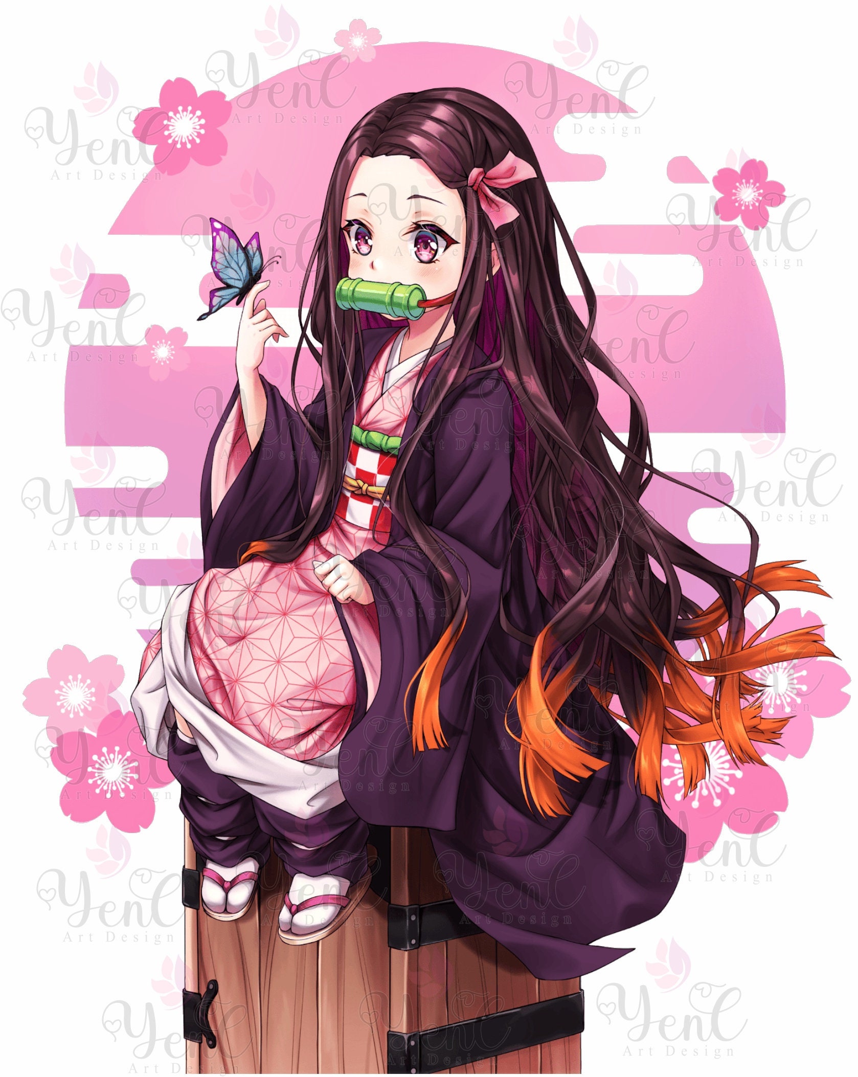 Nezuko Kamado Oni Kimetsu no Yaiba Art Print by Simplu Project