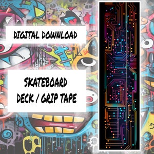 Rainbow Circuits Skateboard Deck or Grip Tape Design - DIGITAL DOWNLOAD ONLY! 9x33 image