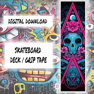 Alien Illuminati Skateboard Deck or Grip Tape Design - DIGITAL DOWNLOAD ONLY! 9x33 image