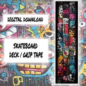 Street Art Skateboard Deck or Grip Tape Design - DIGITAL DOWNLOAD ONLY! 9x33 image