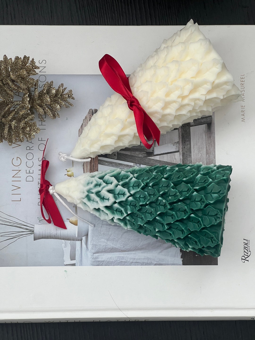 Sculptural Christmas Tree Candle: Handmade Soy Wax Holiday Decor - Etsy