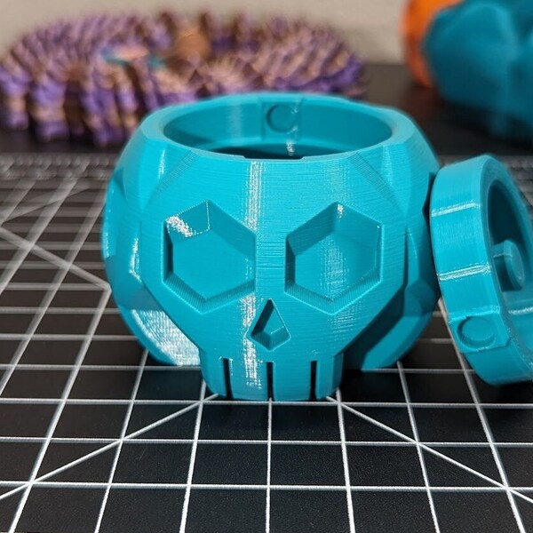 Turquoise "Skullball" Container!