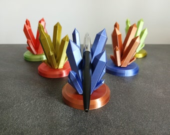 Crystal Pen Holder: 3D Printed Desk Organizer