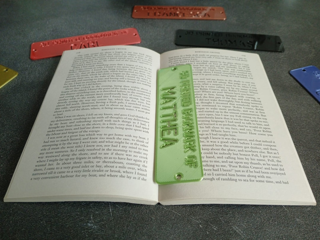 Personalizable Bookmark! - 3D Printed Book Slip With Custom Name ...