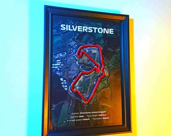 3D Printed F1 Silverstone Poster | Formula 1 British Grand Prix Wall Art