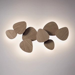 ZenRocks - Wood Pendant Light | Japandi | Japanese wabi-sabi | Wall Lamp | Chandelier Lighting | LED | Natural Wood Lamp Body | Customizable