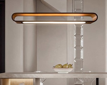 ZenSerenity - Lámpara colgante de madera / Japandi / Wabi-sabi japonés / Lámpara de techo / Iluminación de araña / LED / Nogal / Cuerpo de lámpara de madera natural