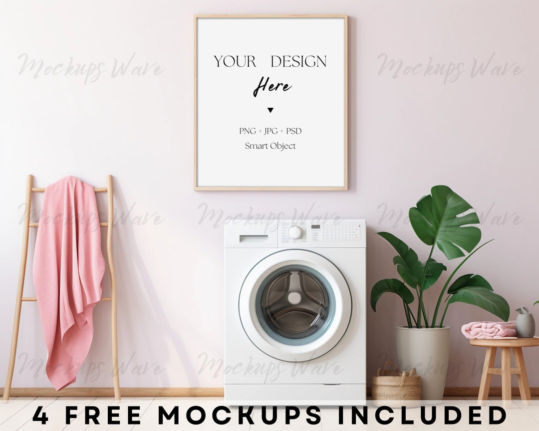 Laundry Frame Mockup Laundry Mockup Modern Frame Mockup Etsy
