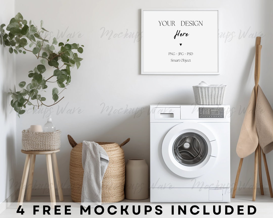 Laundry Frame Mockup Laundry Mockup Modern Frame Mockup Etsy