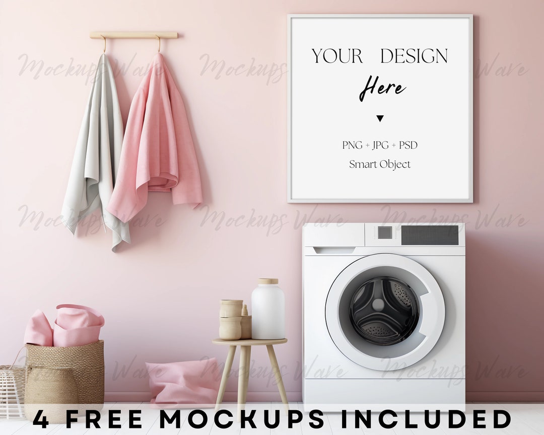 Laundry Frame Mockup Laundry Mockup Modern Frame Mockup Etsy