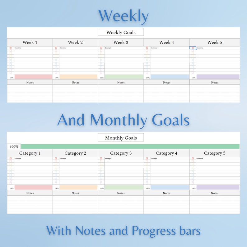 Rainbow Habit Tracker I Google Sheets Template I Daily - Etsy