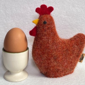 Egg warmer chicken Selma Cute felt egg warmer made of wool Rostrot