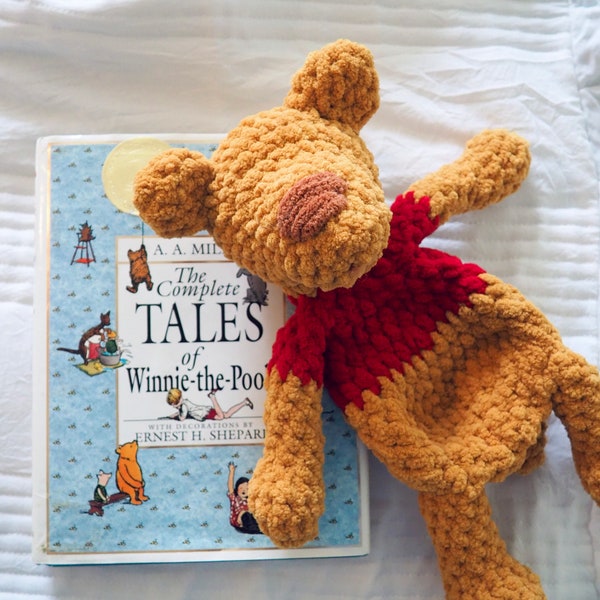Teddy Bear Snuggler - Winnie the Pooh - Nursery - Baby Shower Gift - Teddy Bear - Lovey - Pooh Bear - Made to Order