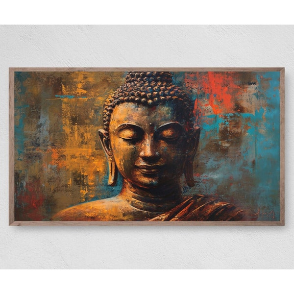 Samsung Frame TV Art Buddha, 4K Buddhism Samsung Frame Art Tv, Buddha Statue Digital Art for Tv, Zen Calming 4K Art for TV