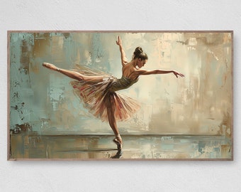 Ballerina Oil Painting for Samsung Frame TV: Ballet Dancer Portrait (Digital Download)