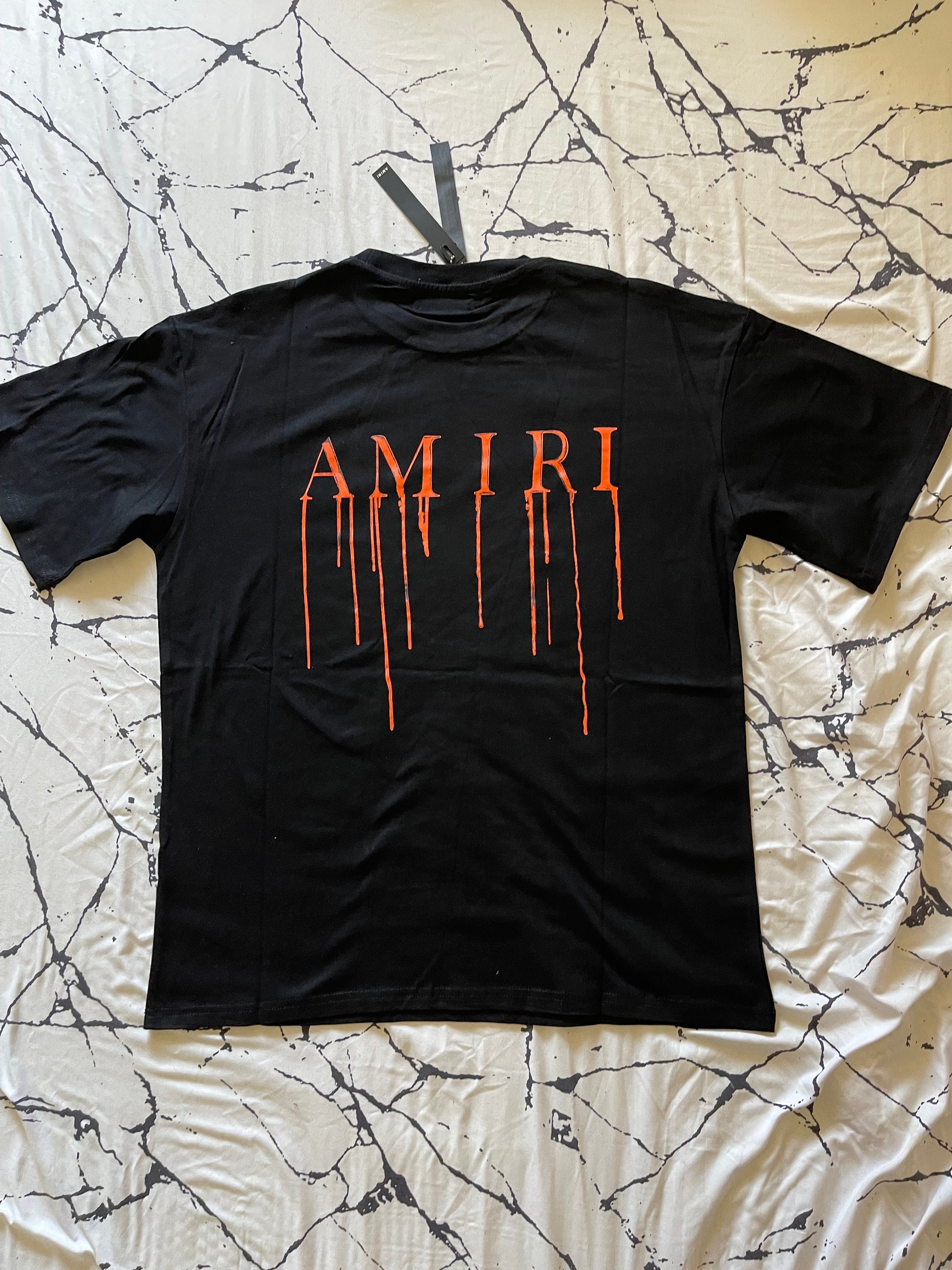 Amiri Paint Drip Black shirt T-Shirt Mens Size XL - New with Tags