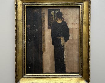 Vintage Lady Portrait – Fine Art Print in Ornate Gold Resin Frame with glass
