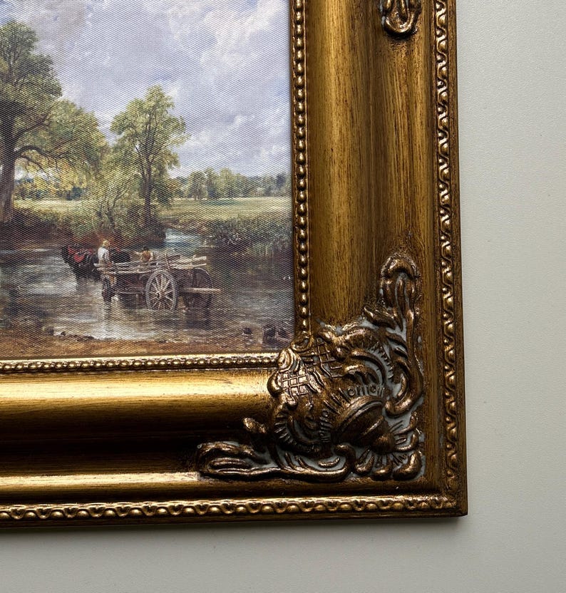 Constable Country, Framed Canvas Oil on Canvas Print: Vintage Painting Style, Ornate Gold Frame image 3