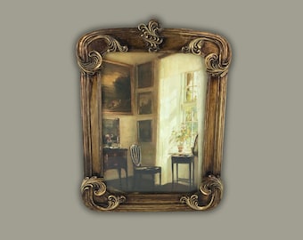 Room View 1, Oil Painting Style, Fine Art Print on Canvas, Vintage Art Framed, Ornate Gold Frame, Antique Style, Perfect Gift, Beautiful