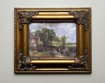 Constable Country, Framed Canvas Oil on Canvas Print: Vintage Painting Style, Ornate Gold Frame
