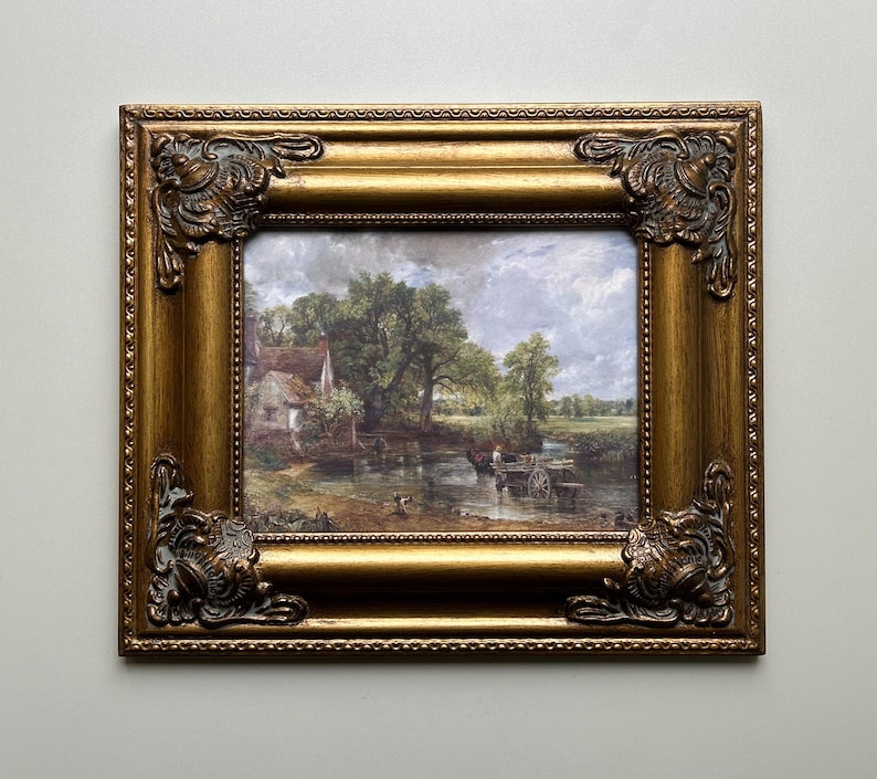 Constable Country, Framed Canvas Oil on Canvas Print: Vintage Painting Style, Ornate Gold Frame image 1