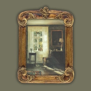 CLASSIC VINTAGE Room View : Ornate Gold Resin Frame with glass, Antique Style, Oil on Canvas Print
