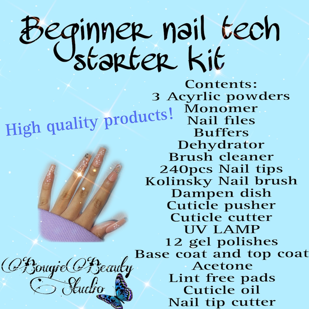 Allinone Nail Tech Beginner Kit Gel Polish Acrylic Nails Etsy