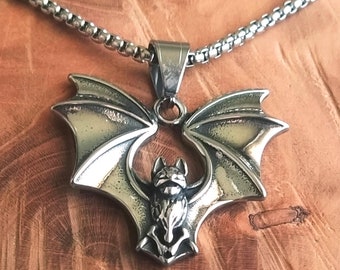 Collana pipistrello / Acciaio / Collana pipistrello gotica / collana pipistrello delicata / collana vampiro / ciondolo pipistrello / gioielli pipistrello / ciondolo pipistrello / acciaio pipistrello