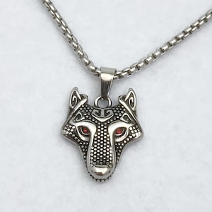 Wolf necklace / iron wolf necklace / wolf head necklace / iron wolf pendant / wolf charm necklace / wolf pendant / wolf jewelry / wolf gift