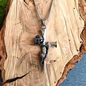 Big cross necklace, large cross necklace, boho cross necklace, goth cross necklace, long cross necklace, cross necklace, large cross pendant