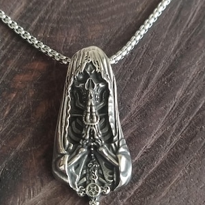 Santa Muerte necklace / Santa Muerte pendant / Skeleton necklace / Saint Holy Death Grim / stainless steel necklace / Skull necklace / Skull