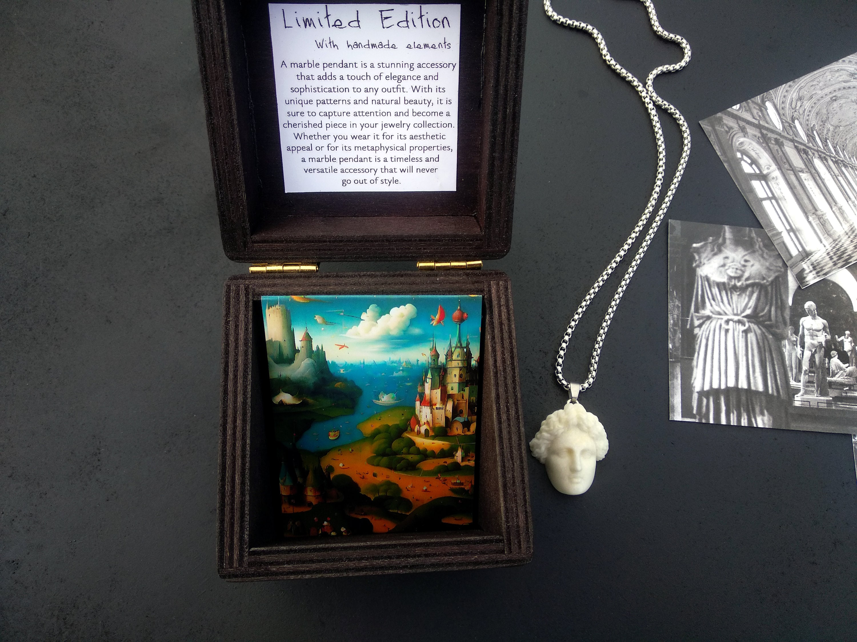 Apollo Necklace,a Head of Apollo,marble Necklace,marble Jewelry ...