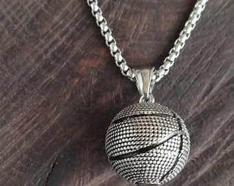 Collier Pendentif Panier De Basket Pour Homme – Alliage Doré, 59 Cm – Occasion Comme Neuf