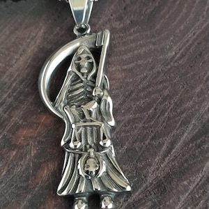 Grim Reaper Necklace / Death necklace / Reaper necklace / Santa Muerte necklace / Santa Muerte pendant / Skeleton necklace  Saint Holy Death